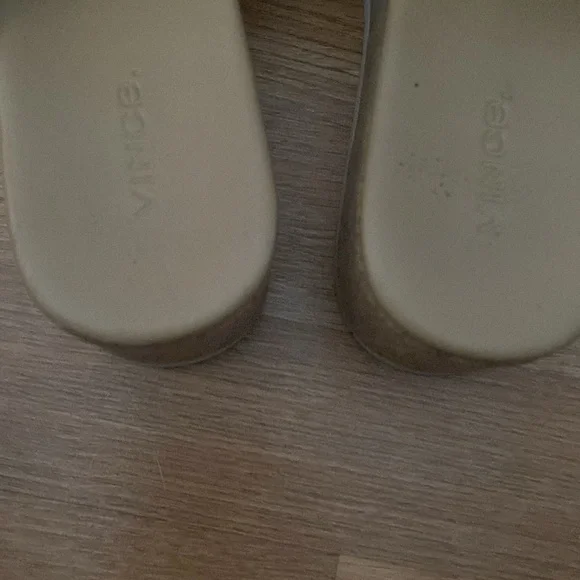 Vince. James-B Cappuccino Leather Cork Platform Sandals - Picture 4 of 9